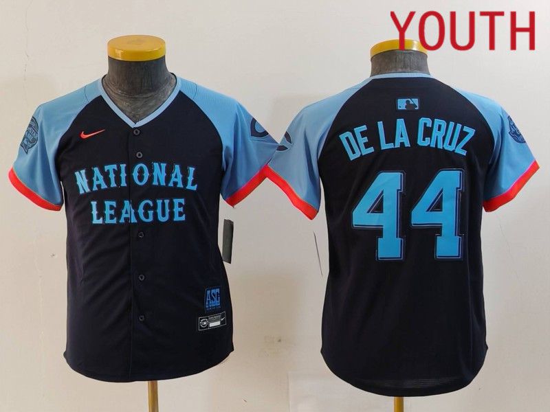 Youth Cincinnati Reds #44 Delacruz Blue All star 2024 Nike MLB Jersey style 1